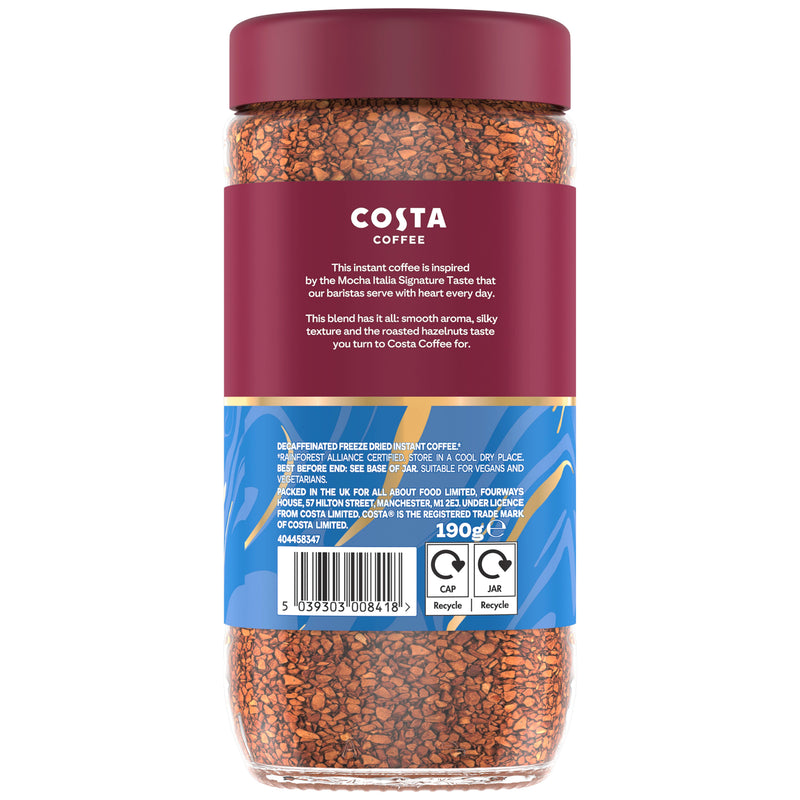 Costa Coffee instant coffee Smooth Decaf Blend 190g (British brand)