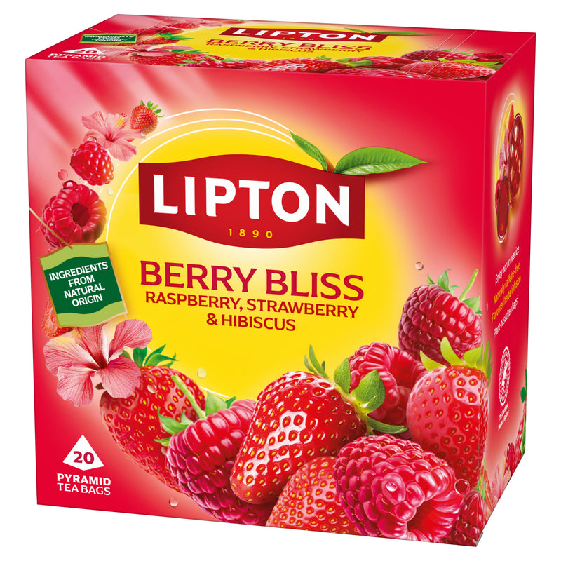 Lipton Berry Bliss herbal tea bags 20 x 2.1g, imported from the UK