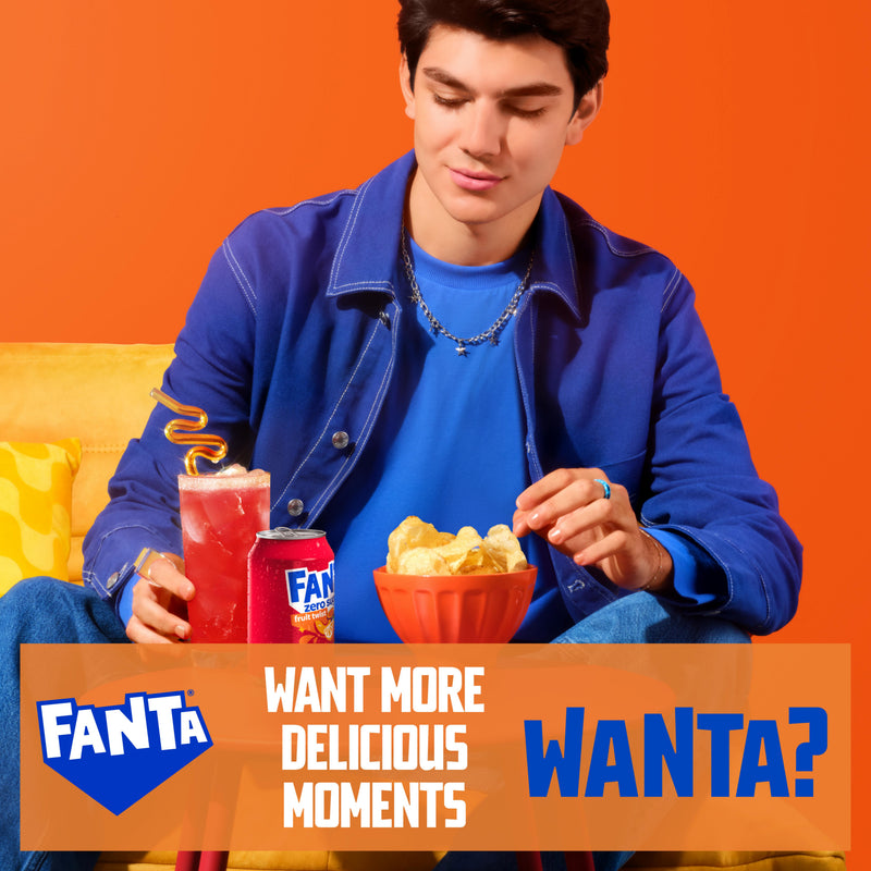 Fanta Fruit Twist Zero mixed fruit fizzy drink 8x330ml - British product