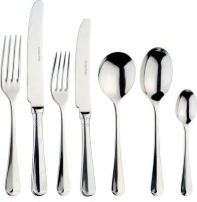 Arthur Price Rattail 7-piece stainless steel place setting, imported from the UK