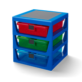 LEGO Storage Rack 3 Drawer Transparent Blue 37cm imported from the UK