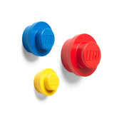 Lego Red Blue Yellow Stud Wall Hangers, imported from the UK.