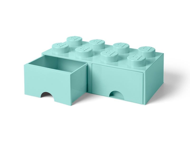 8-Stud Brick Drawer - Aqua Blue