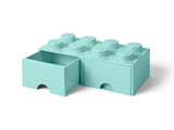 8-Stud Brick Drawer - Aqua Blue
