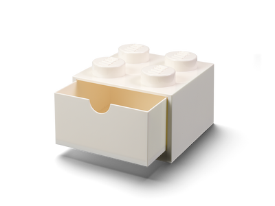 LEGO 4-Noppen Schreibtischschubladen-Aufbewahrungsstein Weiß