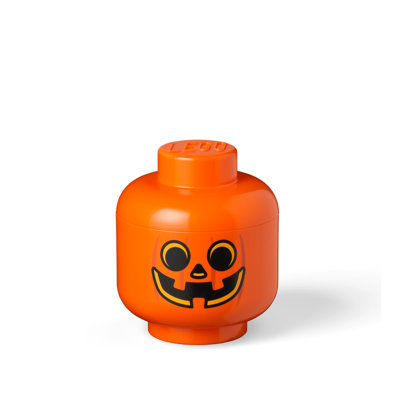 LEGO Storage Head Small Pumpkin Plastic Container (British brand)