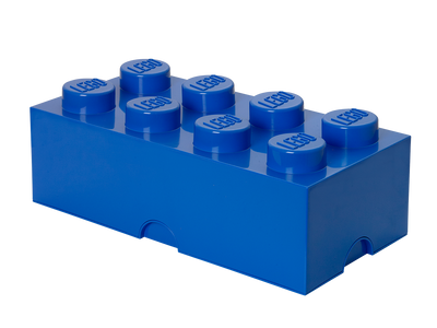 LEGO 8-Noppen Aufbewahrungsstein Blau Kunststoffbehälter
