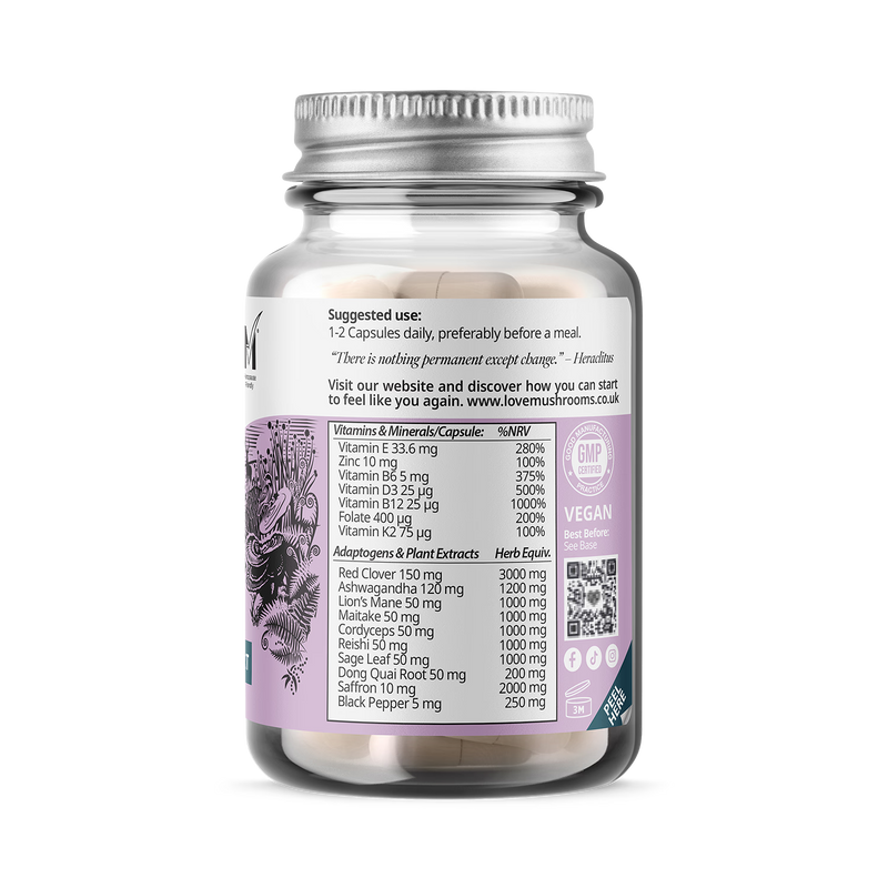 Love Mushrooms perimenopause mushroom blend 60 capsules (British brand)