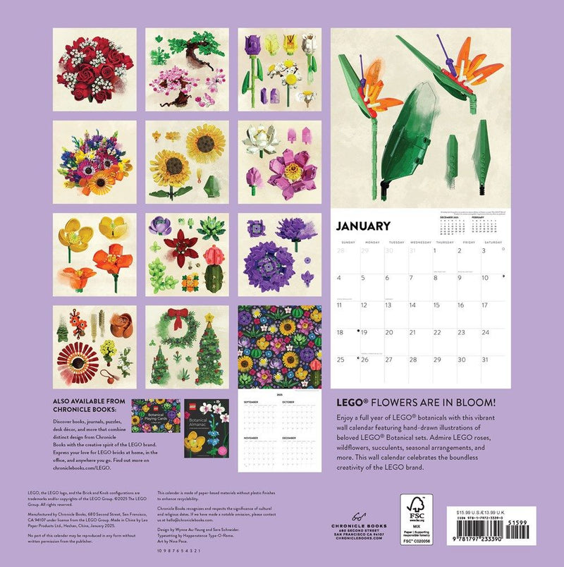 LEGO 2026 wall calendar 30x30cm (British brand)