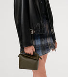 LOEWE Mini Puzzle Edge calfskin leather top-handle bag, imported from the UK