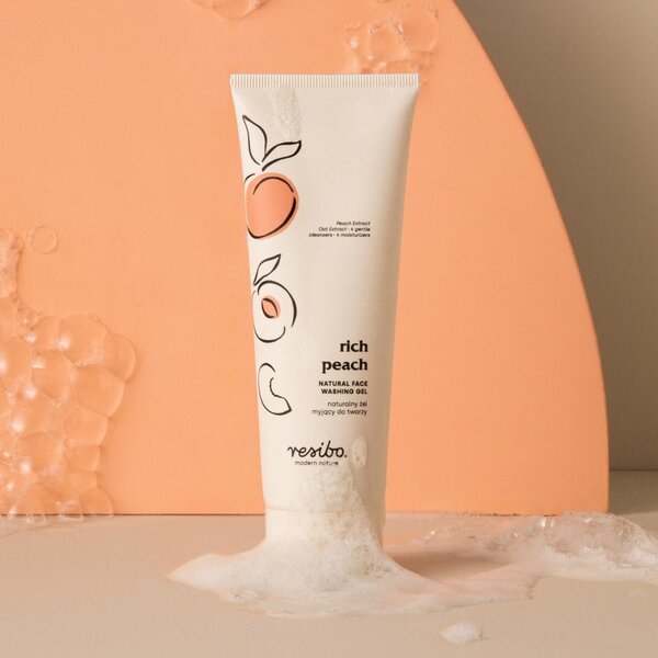 Resibo Rich Peach Face Washing Gel 125ml, imported from the UK