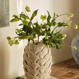 M&S Medium Shell Textured Ceramic Vase, White