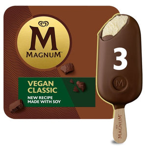 Vegan Classic Ice Cream Sticks with Soy Vanilla Base and Chocolate Coverture