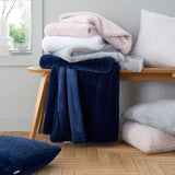 Catherine Lansfield Glamour Fur Throw Navy