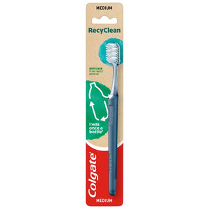 Medium Manual Toothbrush with Recycled Plastic Handle and Plant-Based Nylon Bristles