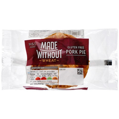 M&S Gluten Free Pork Pie 130g, imported from the UK