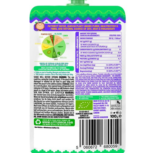 Little Inca Quinoa Joyful Green Baby Food Pouch 6 months