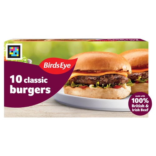 Birds Eye Original 10 Beef Burgers with Onion