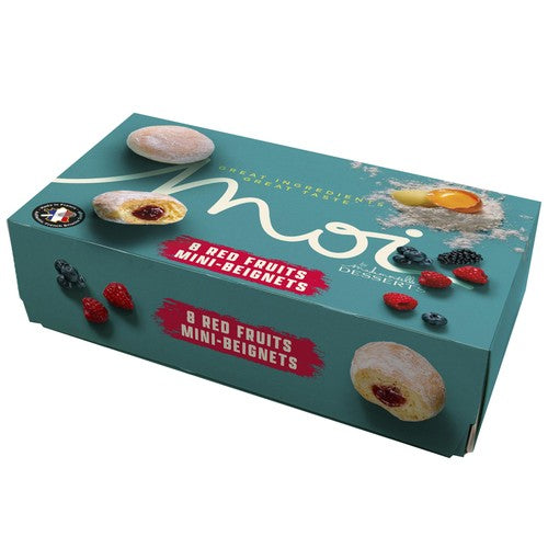 Moi red fruits filled mini beignets 8 per pack, imported from the UK