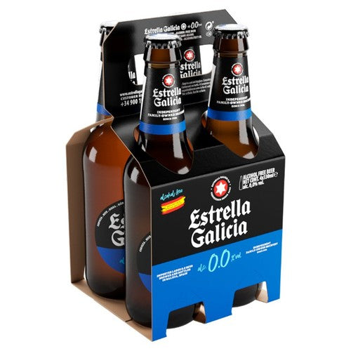 Estrella Galicia 0.0% alcohol-free lager 4x330ml - British product
