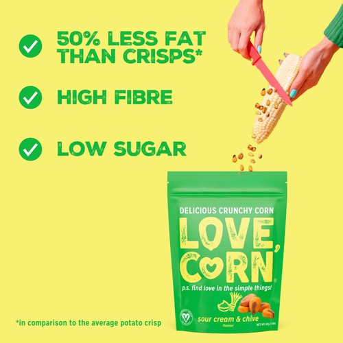 Love Corn Crunchy Corn Sour Cream Chive 115g, UK version