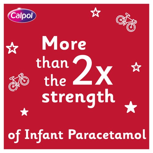 Calpol children's pain relief suspension strawberry 12 x 5ml sachets - British product