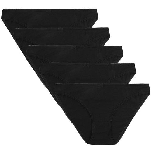 Cotton-Rich Bikini Briefs Size 10 Black