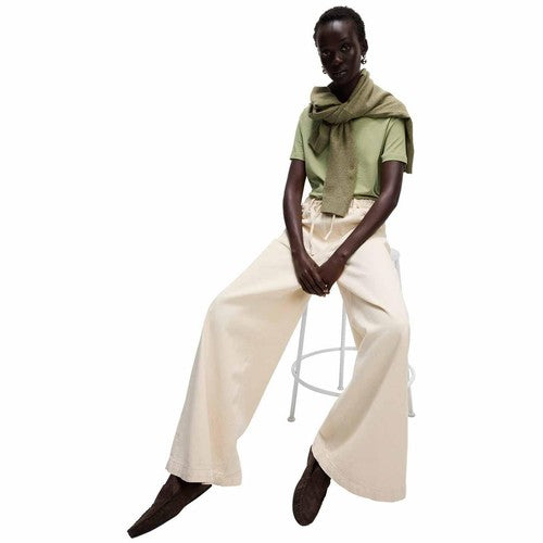 M&S Pure Cotton T-Shirt, 14, Fern Green