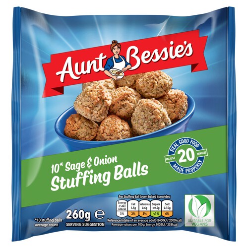 Aunt Bessie's 10 Sage & Onion Stuffing Balls