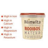 Minvita Rooibos Matcha Powder 80g, imported from the UK