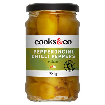 M&S Cooks & Co Green Pepperoncini Pickled Peppers 280g- Buy online at McGrocer