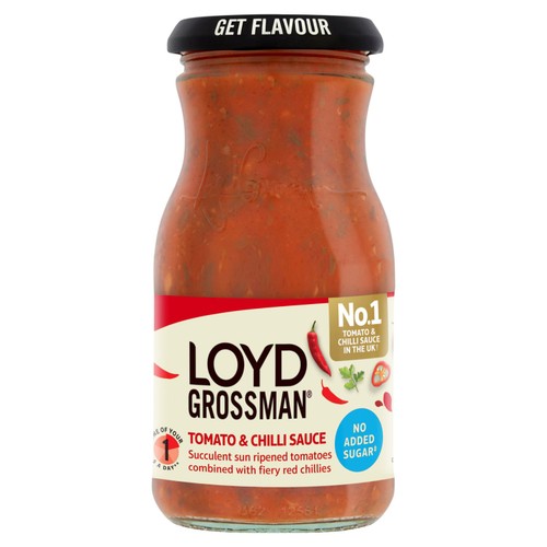 Loyd Grossman tomato & chilli no added sugar pasta sauce 350g, UK version