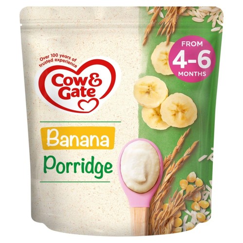 Cow & Gate Banana Porridge Baby Cereal 4-6+ Months