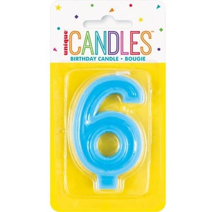 Raised Border Numeral 6 Candle