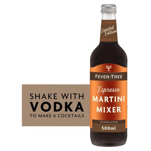 Espresso Martini Cocktail Mixer with Coffee Extracts and Vanilla, Glass Bottle, 6 Servings