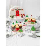 Glitter Santa Hat Christmas Cupcake Toppers