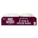 M&S M&S Made Without Iced Spiced Buns Orange Soaked Vine Fruits Gluten Free Buns Pack of 2- Buy online at McGrocer