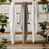 Bloomsbury Mill Organic Muslin Squares, Grey/White, 3 pack