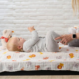 Bloomsbury Mill Organic Muslin Swaddle Blankets, Jungle Cubs. 3 pack