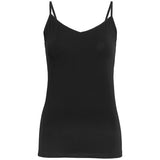 M&S Womens Cotton Rich Strappy Vests, 12, Black