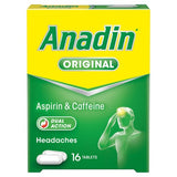 Anadin Original Aspirin Caffeine Pain Relief Tablets
