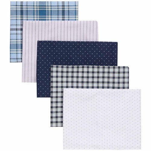 M&S Mens Pure Cotton Patterned Handkerchiefs, Blue