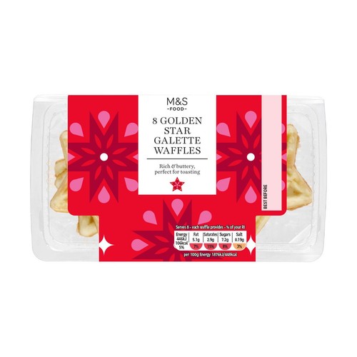 M&S 8 Golden Star Galette Waffles