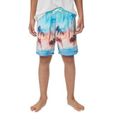 MS Boys Sunset Palm Print Swim Short 6-7 Years Multi