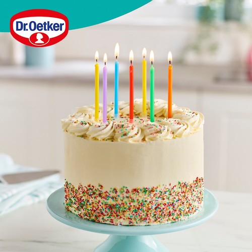 Dr. Oetker rainbow birthday candles 12-pack - British product