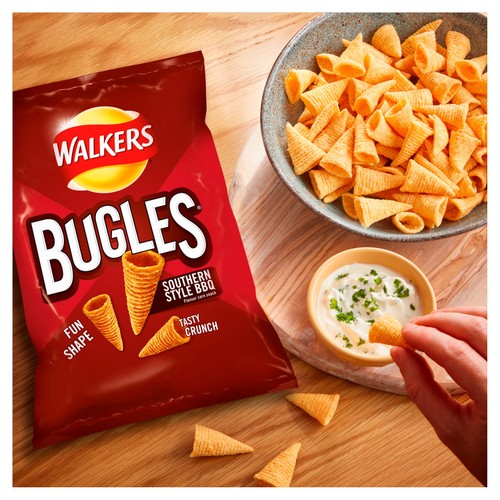 Walkers Bugles Southern Style BBQ corn snacks 110g (British brand)