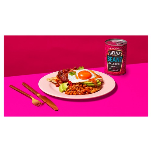 Heinz baked beans Jalfrezi 390g can, UK version