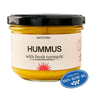 Organic Hummus with Fresh Turmeric and Extra Virgin Olive Oil