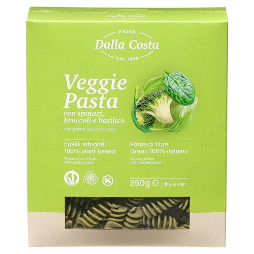 Dalla Costa veggie pasta with spinach, broccoli, basil 250g - British product