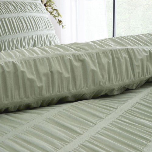 Catherine Lansfield Seersucker Single Duvet Set Sage